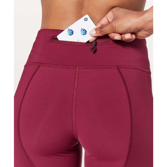 Lululemon Pace Rival Full-On Luxtreme 22" Crop Leggings Ruby Wine Burgundy 4 - Picture 5 of 14